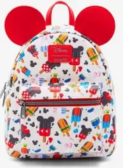 New - 3 Loungefly Disney Mickey Mouse & Friends Popsicle Mini Backpack