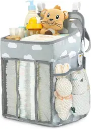 Hanging Diaper Organizer, Baby Nappy Caddy Stacker Nursery Storage for Change Table, Cot, Baby Shower Gifts