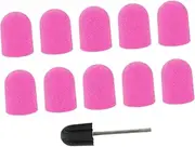 TOGEVAL 10Pcs Manicure Caps Set with Nail Grinding Head for Nail Art and Tool Durable and Sanding Caps for Nail Care and Cuticle Removal