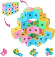 Infinity Cube Fidget Toys, Shape Shifting Advanced Cube- 50 Pcs Silicone Cube Blocks, Puzzle Educational Brain Teaser Fidget Toy, Teen Boy Toys Fidget Toys Adults, Gifts for Teenage Boys