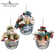 Thomas Kinkade 'Christmas Bells' Snowman Bell Ornaments