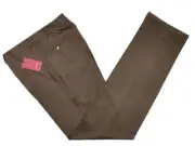 Luigi Bianchi Trousers 36, Medium brown Flat front Relaxed fit Wool