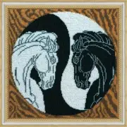 Bead embroidery kit Yin and Yang needlework kit Art canvas beadwork pattern