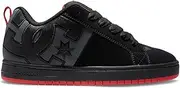 [DC] Men's Court Graffik Sq Low Skate Shoe, Black/Grey/Red, 6.5
