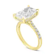 LuvMyJewelry Bayan 14K Yellow Gold Radiant Cut Lab Grown Diamond Hidden Halo Engagement Ring - 5.5 Ct at Nordstrom, Size 6