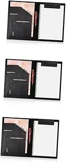 TEHAUX 3pcs Professional Resume Folio Interview Portfolio Binder Clip Board Storage Card Slots Pockets