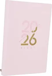 GETAJGHSD Pocket Planner Soft Leather Cover Daily Organizer Notebook with One Page Per Day Layout for Work Personal Use Stylish Appointment Book Journal Smooth Writing Experience
