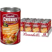 Campbell's Chunky Soup, Savory Chicken With White And Wild Rice Soup, 18.8 Oz Of