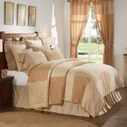 VHC BRANDS Quilt Farmhouse Cottage Patchwork Cotton Reversible King in Gold