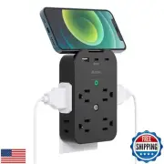 Outlet Extender - Wall Surge Protector with 8 Outlets 2 USB C 1 USB A, Wall M