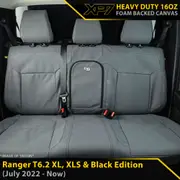 Ford Next-Gen Ranger T6.2 XL, XLS & Black Edition XP7 Heavy Duty Canvas Rear Row Seat Covers (In Stock)