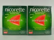 2x Nicorette Quit Smoking Nicotine 16 hour Step 1 Invisipatch 7 Patches 25mg