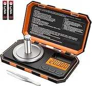 Professional Digital Mini Scale, 20g Pocket Scale with 0.001g Accuracy, Electronic Smart Scale with 20g Calibration Weight (Battery/Tweezers Included)