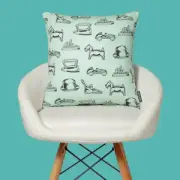 Monopoly Pieces Letterpress Square Cushion