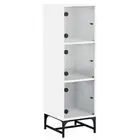 Highboard With Glass Doors White 35X37x120 Cm glass Sideboards & Buffets