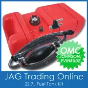 BOAT FUEL TANK KIT - OMC JOHNSON/EVINRUDE FUEL LINE & FITTING & 22.7 LITRE TANK