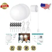 Elegant 2 Sets Jumbo White Paper Lanterns with Lamp Cord for Party Decor 18”