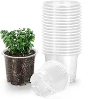 20 Pack 3.5 Inch Clear Nursery Pots for Plants, Clear Plastic Plant Pots with Drainage Holes, Flexible Nursery Pots Variety Pack, Seedling Planter Seed Starter Pots (3.5 Inch)