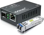 [Mini Size] Gigabit Ethernet Media Converter, SingleMode Dual LC Fiber to Ethernet RJ45 Converter for 10/100/1000Base-Tx to 1000Base-LX(with a SFP SMF 1310-nm Module), UL Certified, up to 20-km