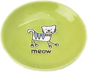 PetRageous 11036 Silly Kitty Saucer 12cm, Lime Green, 2.5-Ounce
