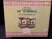 Debbie Mumm Classic Fruit Bowls Salt And Pepper Set-New in box