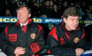 Manchester United manager Alex Ferguson his assistant Brian Kidd i- Old Photo