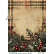 Mistletoe Background | A4 Rice Paper | Paper for Decoupage | AB Studios