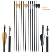 31" Fiberglass Arrows Hunting Arrows Screw-in Tips for Recurve bow/Compound bow