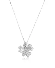 Suzy Levian Silver CZ Cluster Pendant