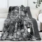 Heated Electric Throw Blanket Faux Fur Sherpa Heating Blanket 50”X60” Thick Soft