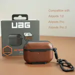 UAG 碳纖維皮套適用於 AIRPODS PRO 2/PRO/AIRPODS 3/2/1 全身保護耳機套帶可拆卸登山扣