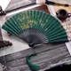 中國風折扇子男生便攜8寸復古風折疊古典古裝漢服黑色綠色竹林大