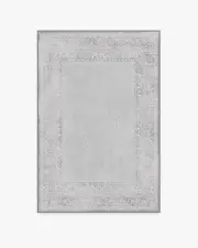 120' x 185' | Machine Washable Runner Rug | Kid & Pet Friendly | Indoor Rug | Maral Border Vintage Grey Rug | Ruggable