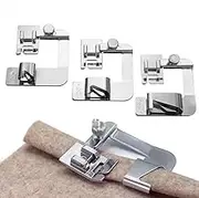 3 Pcs Adjustable Rolled Hem Foot (1 Inch, 1/2 Inch, 3/4 Inch) Sewing Machine Presser Foot Hemmer Foot Set (One Size)