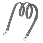 0.6" Genuine Leather Purse Strap for Bag (Dark Gray, Silver Buckle)