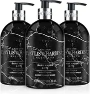 Baylis & Harding Dark Amber & Fig Elements Hand Wash, 500 ml (Pack of 3) - Vegan Friendly
