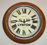 Southern Railway SR Victorian Style Wooden Clock, Lynton Station, Devon.