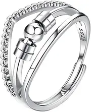 Adjustable Anxiety Ring Spiral Beads Jewelry for Women Fidget Ring for Anxiety Relief Stylish Look