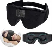 Sleep Headphones Eyemask, Bluetooth 3D Sleep Eye Mask 2 in 1, 100% Blackout Adjustable Eyeshade with Ultra-Thin Stereo Speaker, Noise Cancelling Music Headsets for Sleep Travel Relaxation, Meditation