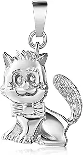 [MATERIA by Matthias Wagner] Cat Pendant Silver 925 for Girls with Chain, Silver