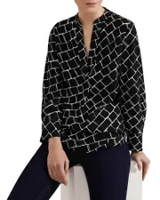 Hobbs London Maeva Split Neck Blouse