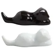 2 Pcs Cat Spoon Scratch Pad for Cats Shaped Chopsticks Rest Stand