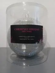 10" Large Silver Glass Hanging Disco Ball, Ornament De Noel, Christian Siriano