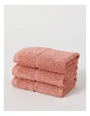 [Vue] Combed Cotton Rib 3pk Face Washer in Pink Clay