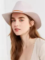 BRIXTON Wesley Fedora 100% Wool Wesley Lavender Hat Size M