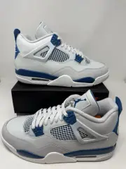 Size 12 -(Brand New) Air Jordan 4 Retro Military Industrial Blue White (2024)