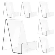 6 Pack Clear Acrylic Book Stand Display Holder Easel for Tablets Magazines
