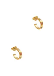 Kate Spade New York Set In Stone Gold-plated Hoop Earrings - Multicoloured ONE SIZE