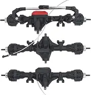 1/10 Front and Rear Axle Set for Tra&xxas TRX4 TRX-4 6WD 1/10 RC with T-Lock Differential Crawler Car Part Fr&on&t Middle Rear Axle Complete Portal Axles Aluminum Front & Rear Portal Axles(Set)