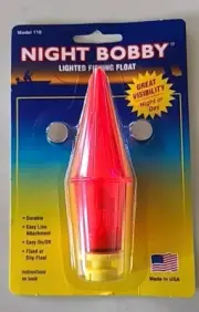 Night Bobby Lighted Fishing Float Bobber -Night Fishing Model 118 Red FREE SHIP